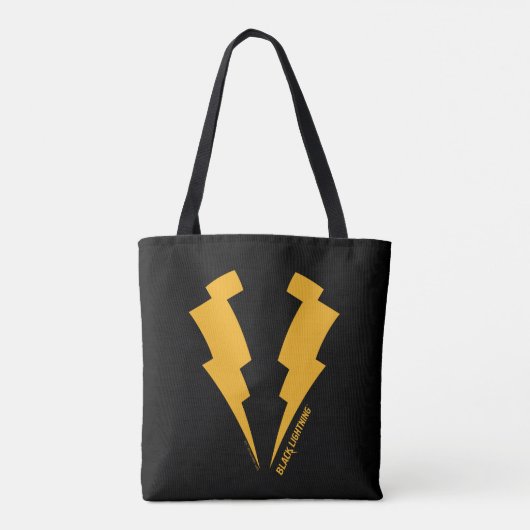Zwarte Lightning Bolts Graphic Tote Bag (Achterkant)