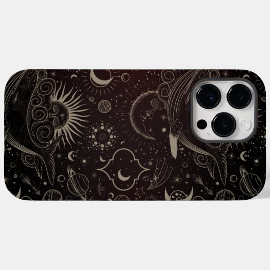 Zwarte lijn Art Illustrated Astrology Symbool Case-Mate iPhone Case (Achterkant (horizontaal))