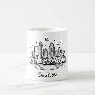 Zwarte lijn Charlotte illustratie Koffiemok