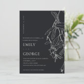 ZWARTE LIJN DIE FLORAAL TELT, HEBBEN WE DE KNOT IN BEDANKKAART (Staand voorkant)