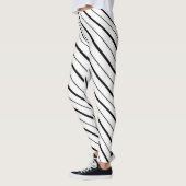 Zwarte Lijn Geometrie Eenvoudig Leggings (Links)