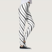 Zwarte Lijn Geometrie Eenvoudig Leggings (Rechts)