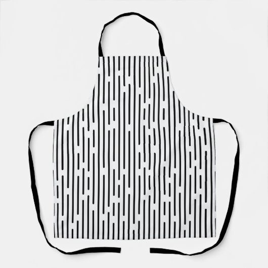 Zwarte Lijn Geometrisch Patroon Schort (Voorkant)