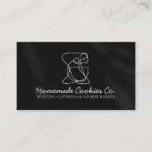 Zwarte lijn Homemade Food Bakery Cooker Visitekaartje (Voorkant)