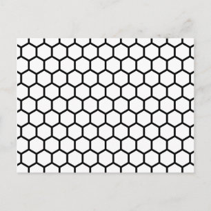Zwarte lijn Honeycomb bijenkast Hexagonal Patroon Briefkaart