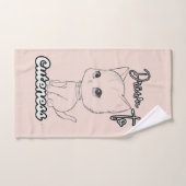 Zwarte lijn tekening van Sweet Kitten Bad Handdoek (Handdoek)