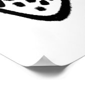 Zwarte lijn van Fierce Falcon op wit tekenen Poster (Hoek)