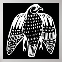 Zwarte lijn van Fierce Falcon wit tekenen zwart