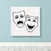 Zwarte lijn voor comedy- en tragedie-theater canvas afdruk (Insitu (Houten vloer))