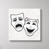 Zwarte lijn voor comedy- en tragedie-theater canvas afdruk (Voorkant)