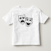 Zwarte lijn voor comedy- en tragedie-theater kinder shirts (Voorkant)