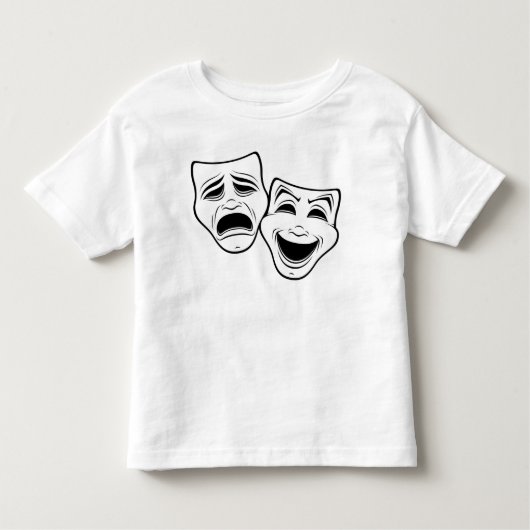 Zwarte lijn voor comedy- en tragedie-theater kinder shirts (Voorkant)