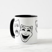 Zwarte lijn voor comedy- en tragedie-theater mok (Voorkant links)