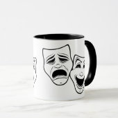 Zwarte lijn voor comedy- en tragedie-theater mok (Voorkant rechts)