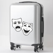 Zwarte lijn voor comedy- en tragedie-theater sticker (Koffer)