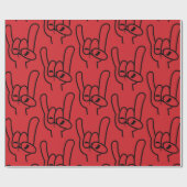 Zwarte lijn zware metalen duivel cadeaupapier (Vlak)