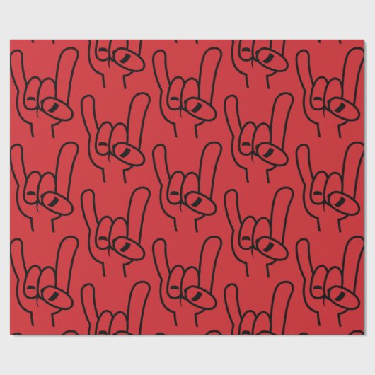 Zwarte lijn zware metalen duivel cadeaupapier (Vlak)