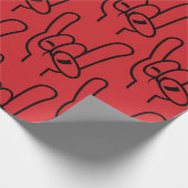 Zwarte lijn zware metalen duivel cadeaupapier (Hoek)