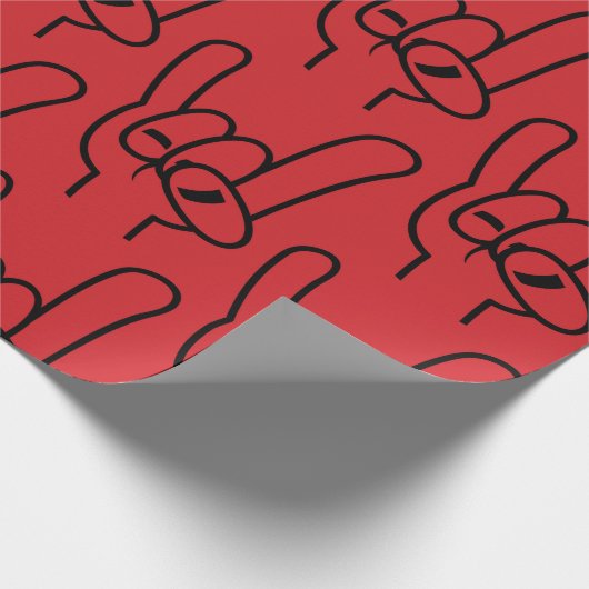 Zwarte lijn zware metalen duivel cadeaupapier (Hoek)