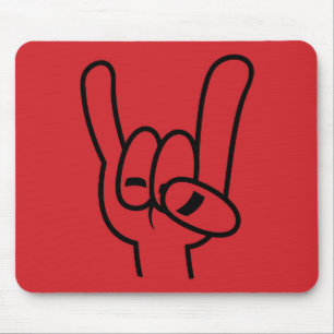Zwarte lijn zware metalen duivel muismat