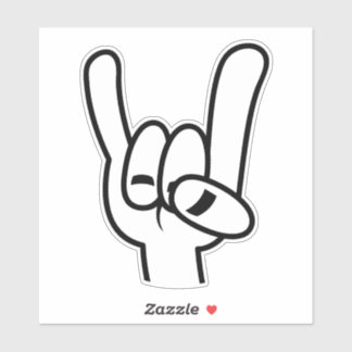 Zwarte lijn zware metalen duivel sticker