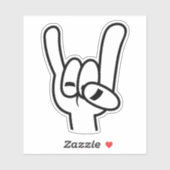 Zwarte lijn zware metalen duivel sticker (Vel)