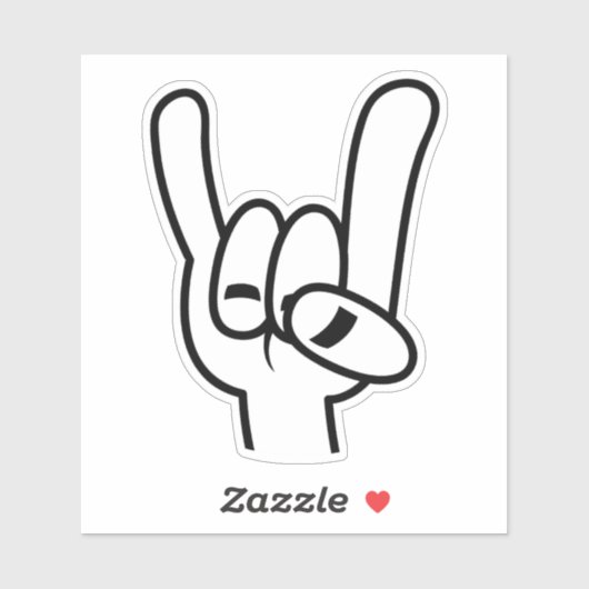 Zwarte lijn zware metalen duivel sticker (Vel)