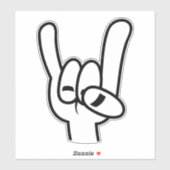 Zwarte lijn zware metalen duivel sticker (Vel)