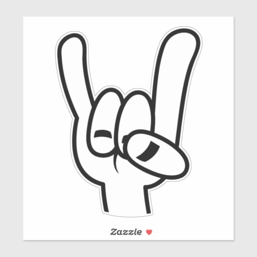 Zwarte lijn zware metalen duivel sticker (Vel)