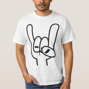 Zwarte lijn zware metalen duivel t-shirt