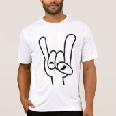 Zwarte lijn zware metalen duivel t-shirt (Voorkant)