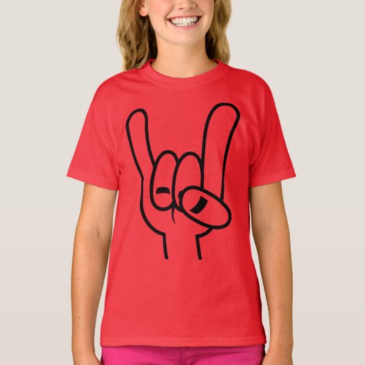 Zwarte lijn zware metalen duivel t-shirt (Voorkant)