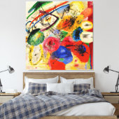 Zwarte lijnen door Kandinsky Stretched Canvas Prin (Insitu (Slaapkamer))