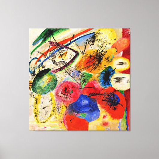 Zwarte lijnen door Kandinsky Stretched Canvas Prin (Voorkant)