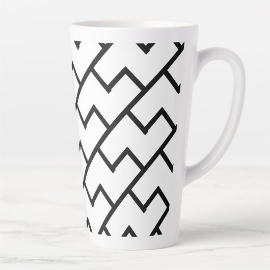 Zwarte lijnen Grote latte Mok (Rechts)