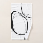 Zwarte lijnen op wit bad handdoek (Handdoek)
