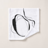 Zwarte lijnen op wit bad handdoek (Wasdoekje)