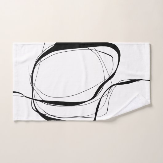 Zwarte lijnen op wit bad handdoek (Handdoek)