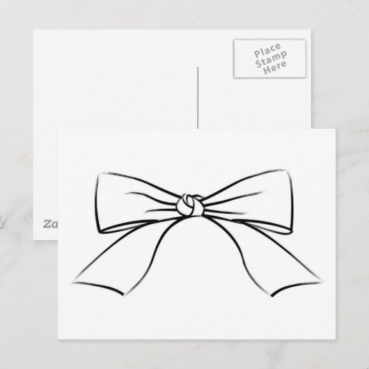 Zwarte lijnlint briefkaart (Voorkant / Achterkant)