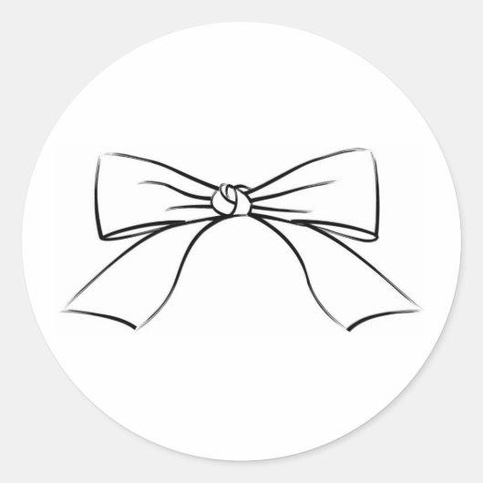 Zwarte lijnlint ronde sticker (Voorkant)