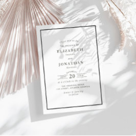 zwarte lijst elegante moderne bruiloft kaart