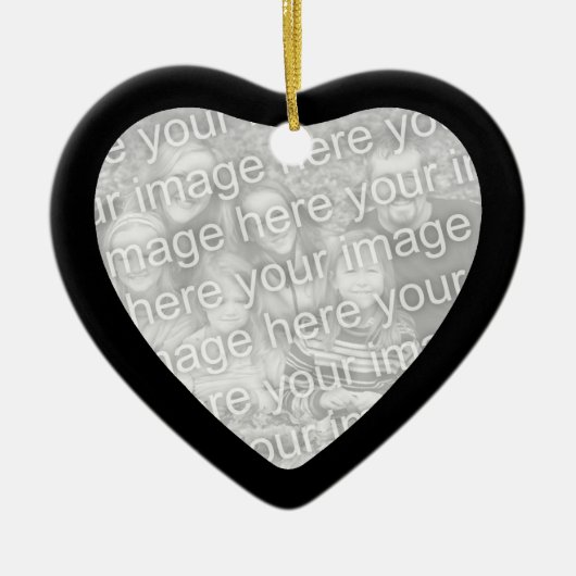 Zwarte lijst hart ornament (Voorkant)