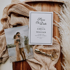 zwarte lijst kalligrafie bruiloft Opslaan Datum Save The Date