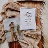 zwarte lijst kalligrafie bruiloft Opslaan Datum Save The Date