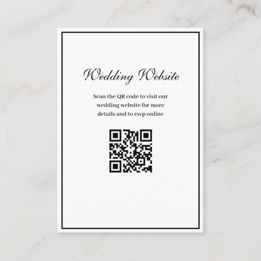 zwarte lijst QR-code trouwwebsite Informatiekaartje (Voorkant)