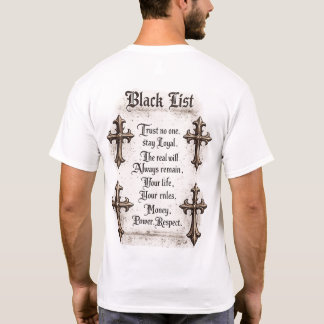 Zwarte Lijst T-Shirt met Achterprint