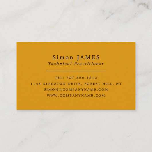 Zwarte Lijsten, Opticien, Technical Practitioner Visitekaartje (Achterkant)