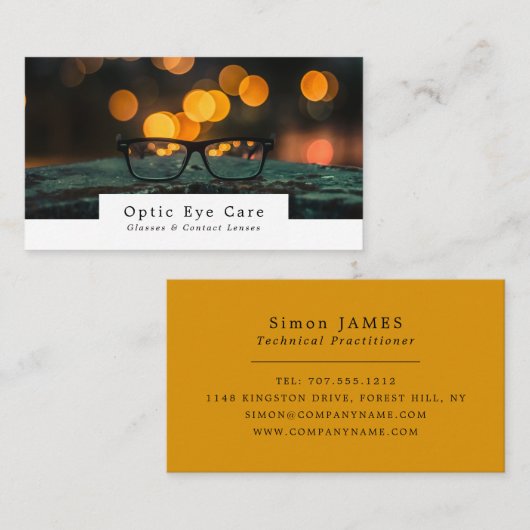 Zwarte Lijsten, Opticien, Technical Practitioner Visitekaartje (Voorkant / Achterkant)