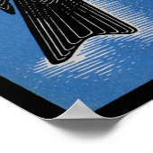 Zwarte lijster met blauw poster (Hoek)