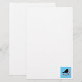 Zwarte Lijster Met Een Kerstbal Briefpapier (Voorkant / Achterkant)